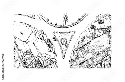 Building view with landmark of Bahawalpur, is a city located in the Punjab province of Pakistan. Hand drawn sketch illustration in vector.
