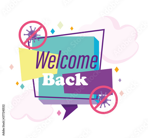 reopening at the easing of the coronavirus pandemic, welcome back text
