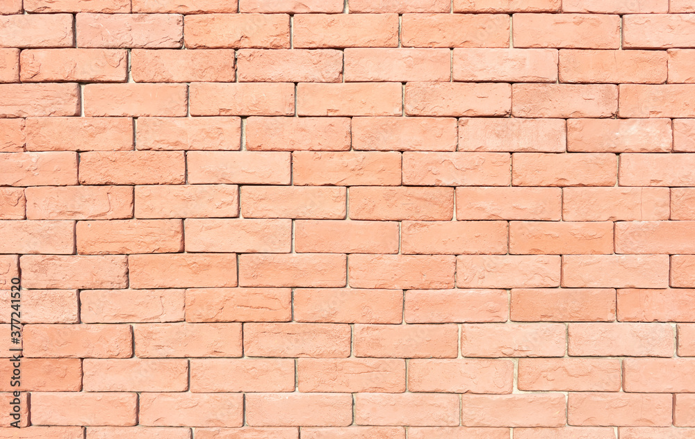 Brick wall background. Consist of red brick material cover on concrete wall for architecture decoration for both interior and exterior building. Also for backdrop, background, texture and wallpaper. Brick wall background. Consist of red brick material cover on concrete wall for architecture decoration for both interior and exterior building. Also for backdrop, background, texture and wallpaper.