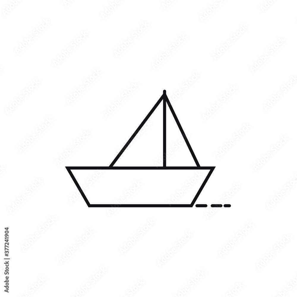 Boat origami, ship, outline and thin line icon isolated on white background EPS Vector Boat origami, ship, outline and thin line icon isolated on white background EPS Vector