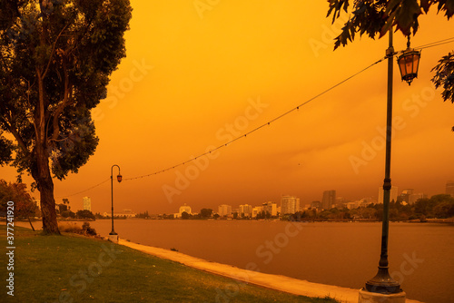 Oakland, California on September 09, 2020, at 12pm. Alameda County is among some of the biggest fires in the state, the CZU fire in Santa Cruz and the fire in the Lake Napa. 