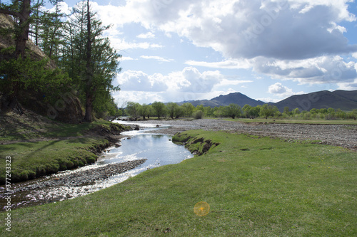 River and nature landscape in Mongolia