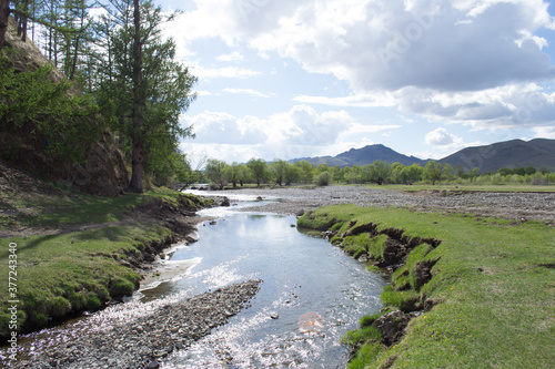 River and nature landscape in Mongolia