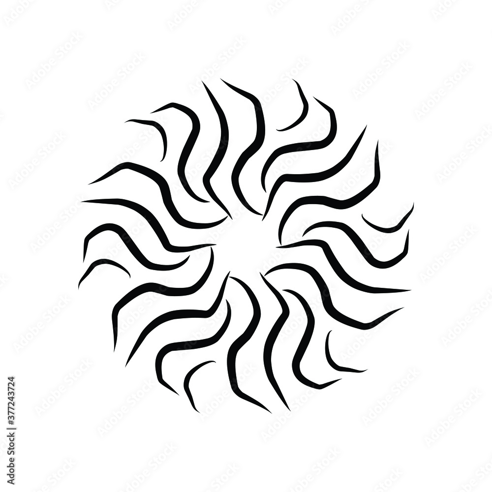 Obraz premium Sunburst, explosion effect, vintage doodle on white background EPS Vector 