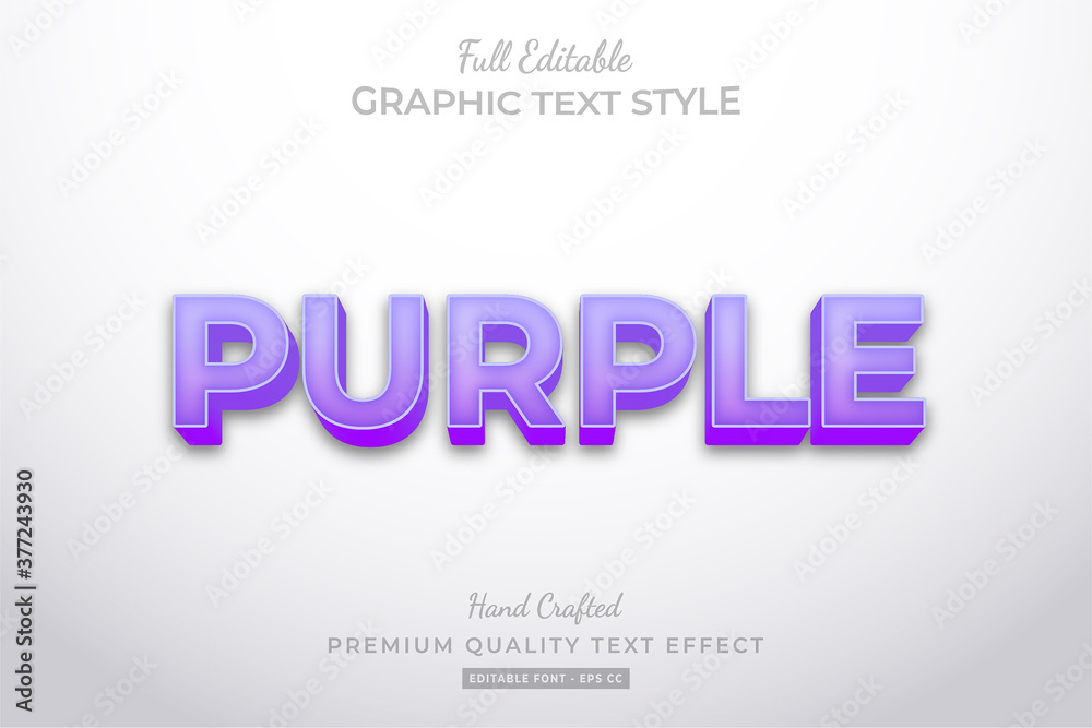 Fototapeta premium Purple Clean Editable 3D Text Style Effect Premium