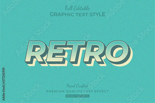 Retro Editable 3D Text Style Effect Premium