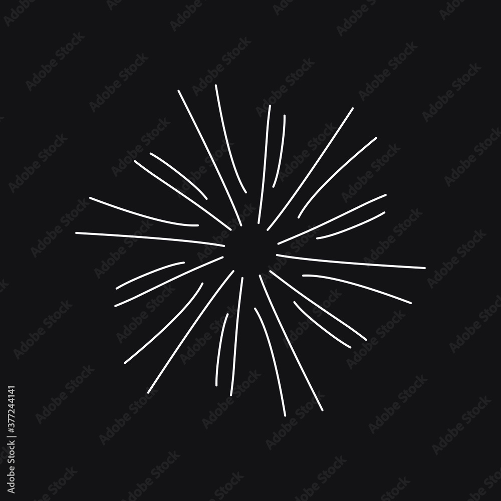 Obraz premium Sunburst, explosion effect, vintage doodle EPS Vector 