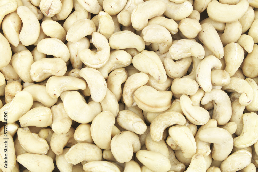 Cashew nuts as background or pattern Cashew nuts as background or pattern