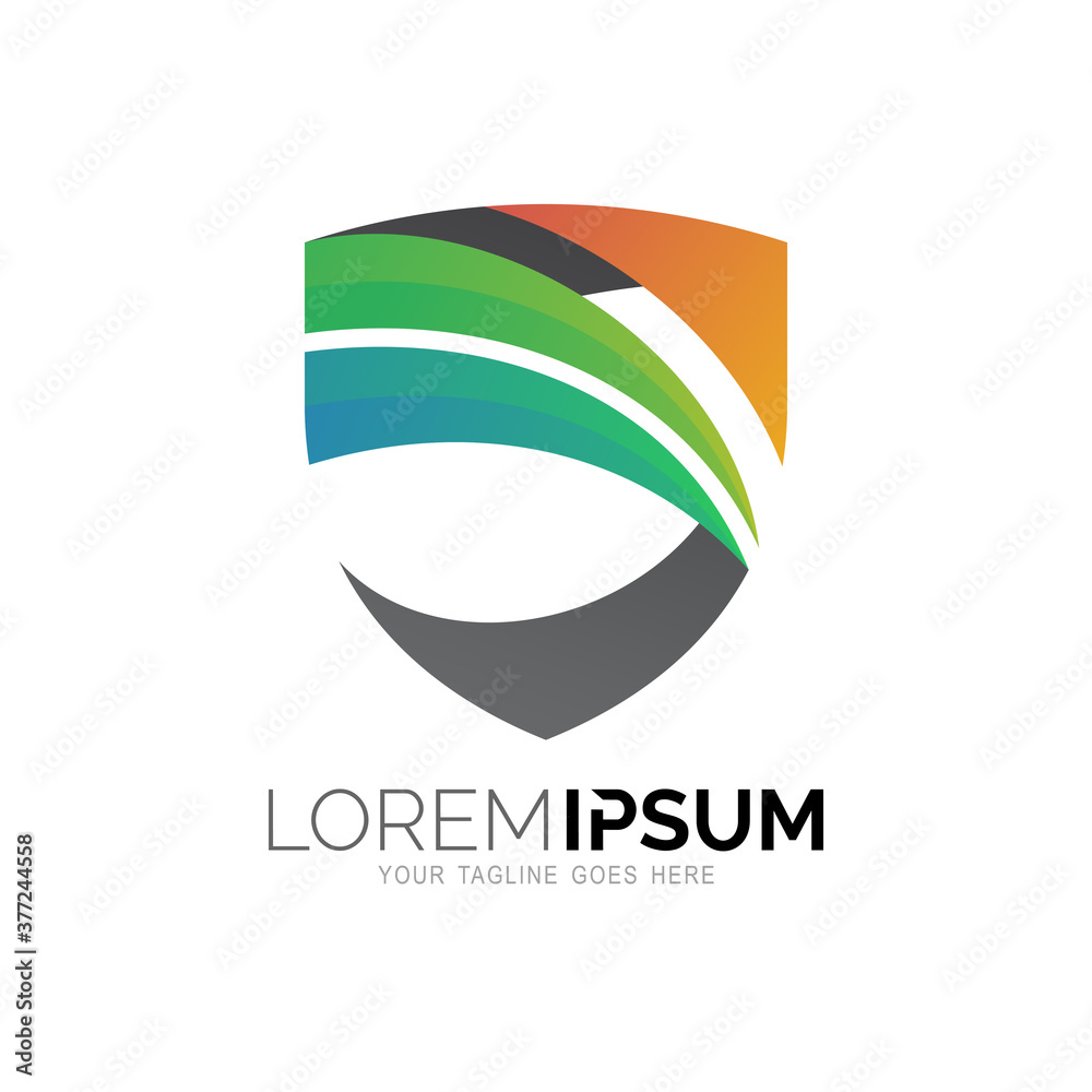 Shield logo with letter S design vector Shield logo with letter S design vector