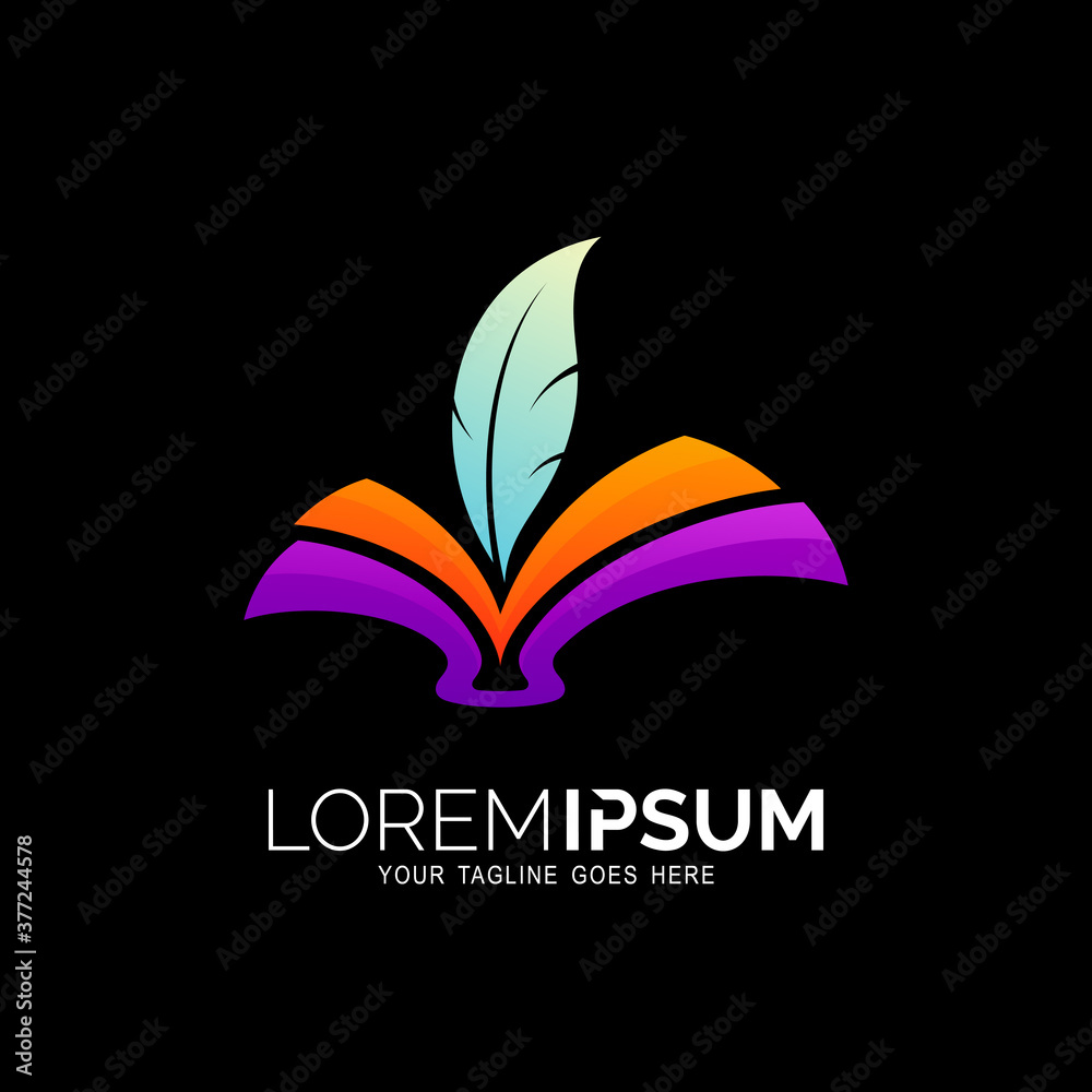 Book logo and library icon template, Education logos