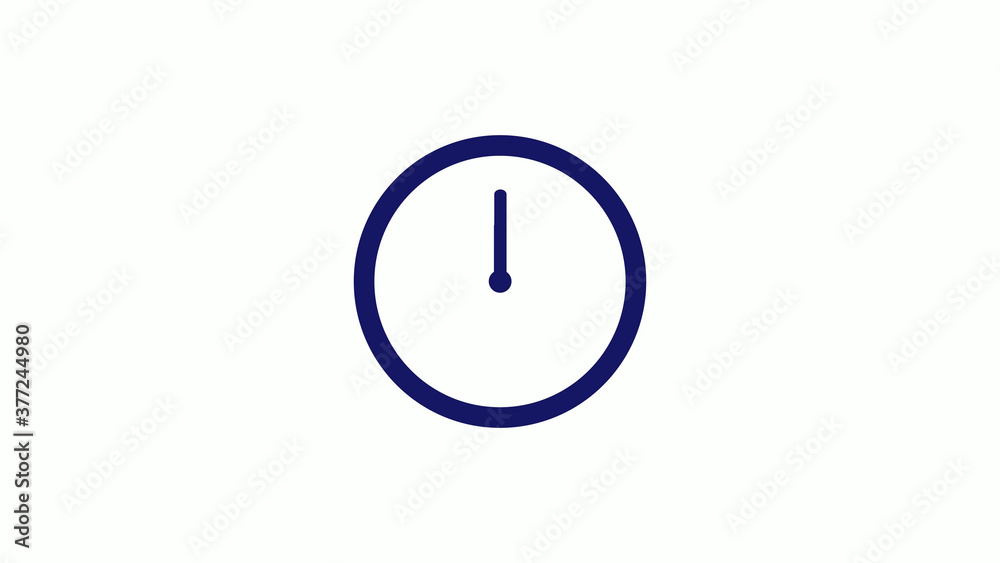 Amazing blue dark 12 hours counting down clock icon on white background,clock icon Amazing blue dark 12 hours counting down clock icon on white background,clock icon