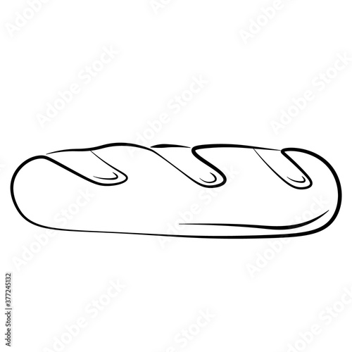 Vector icon Hand drawn loaf isolated on a white background Elements of kitchen utensils Doodle, simple outline illustration Icons, logos and symbols For web, Print and Stencil Posters.