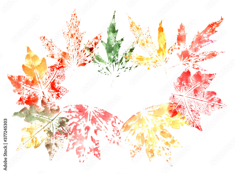 Plakat autumn leaves on a white background