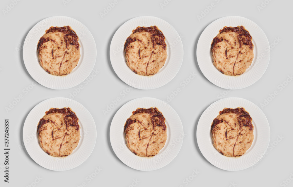 Pupusas collage on white background Pupusas collage on white background