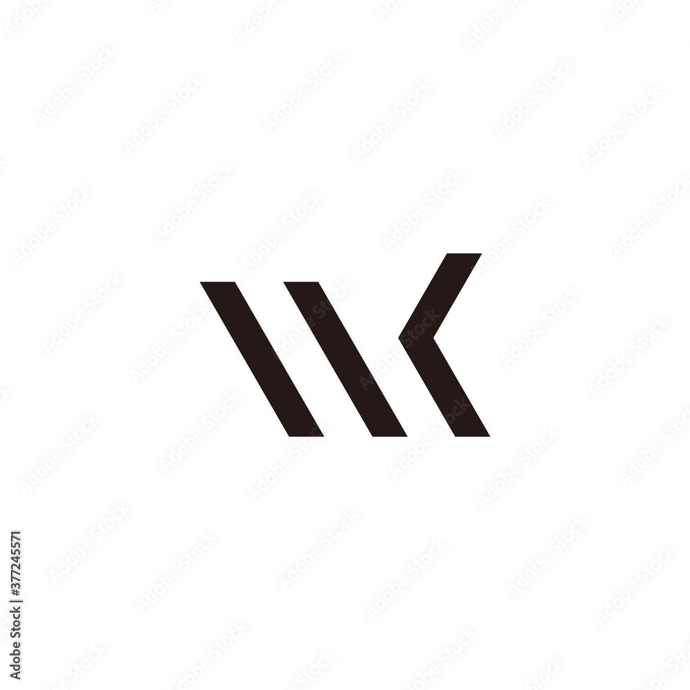 letter mk stripes simple geometric logo vector letter mk stripes simple geometric logo vector