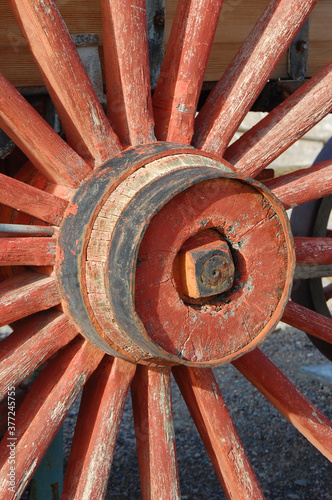 Weathered wagon wheel