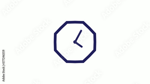 Counting down blue dark clock icon without trick white background,clock icon