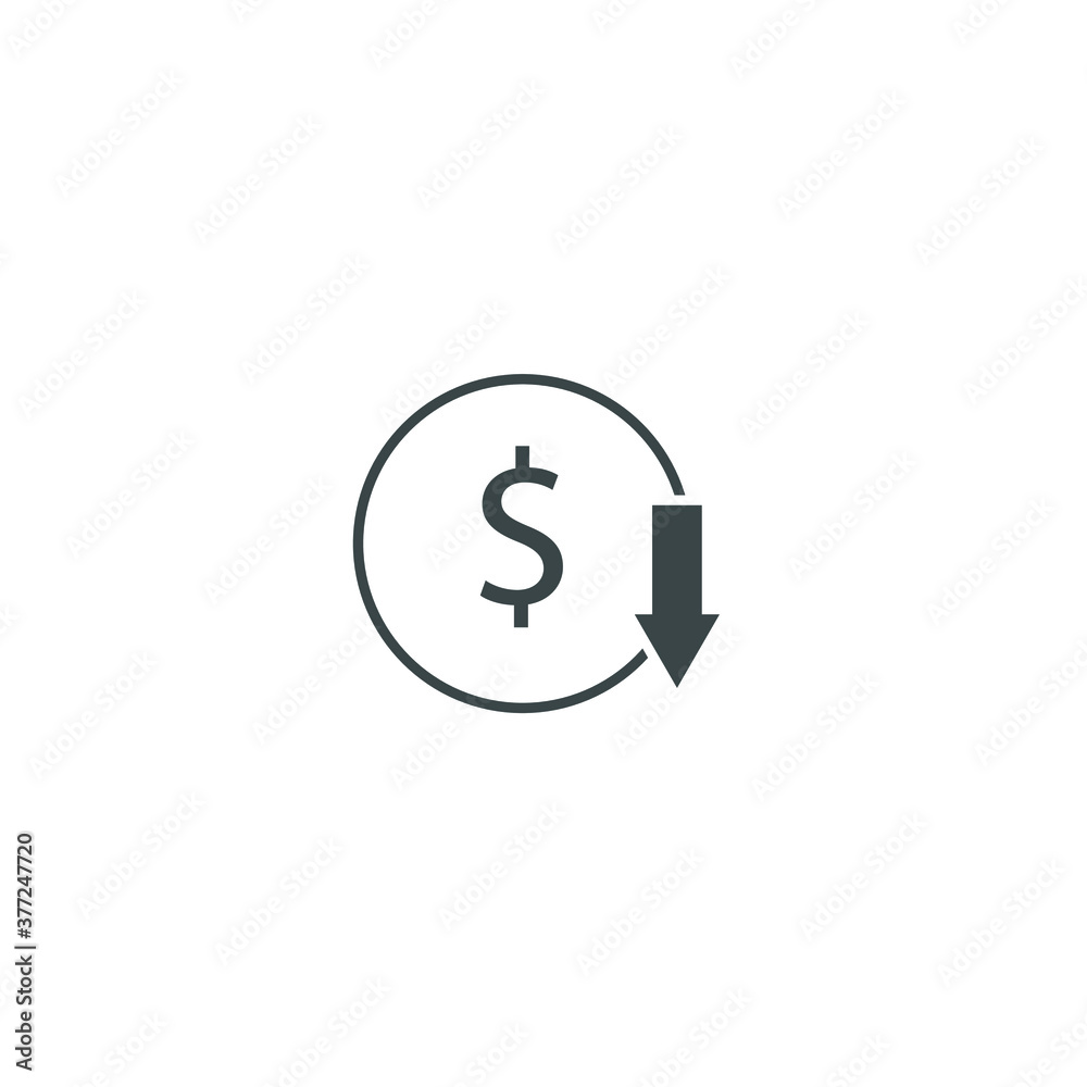 Cost reduction, sale logo isolated on white background EPS Vector Cost reduction, sale logo isolated on white background EPS Vector