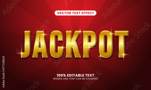 Editable Golden Jackpot Text Effect. Simple, modern, and elegant. Easy to edit. Vector illustration.   © YKW Stock