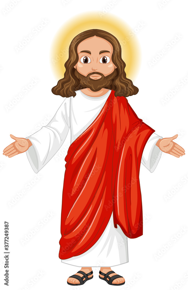 Jesus preaching in standing position character