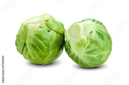 Group of Brussel Sprouts isolated on white background
