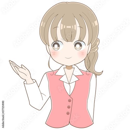 手を差し出す女性社員