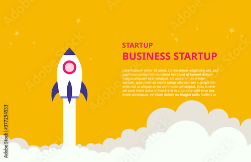 rocket lunch for startup business concept. flat vector design. new business illustration.