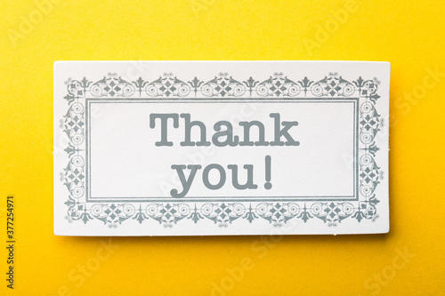 Thank You Frame Label On Yellow Background