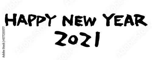 Happy New Year 21 筆文字の賀詞可愛い手書き文字stock Vector Adobe Stock Happy New Year 21 筆文字の賀詞可愛い手書き文字stock Vector Adobe Stock