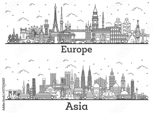 Outline Famous Landmarks in Asia and Europe.