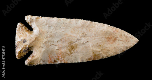 American Indian flint arrowhead made around 10,000 BC..