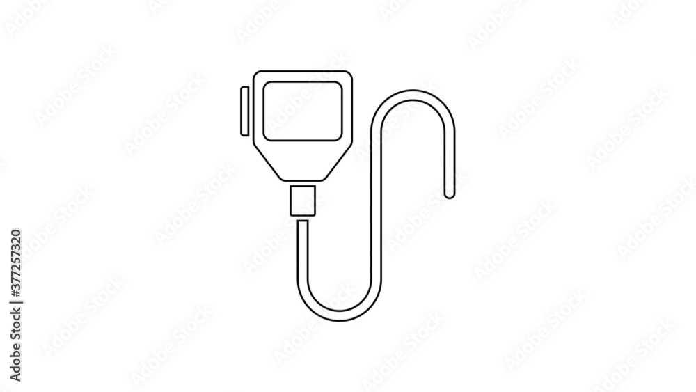 Black line Walkie talkie icon isolated on white background. Portable radio transmitter icon. Radio transceiver sign. 4K Video motion graphic animation. Black line Walkie talkie icon isolated on white background. Portable radio transmitter icon. Radio transceiver sign. 4K Video motion graphic animation.