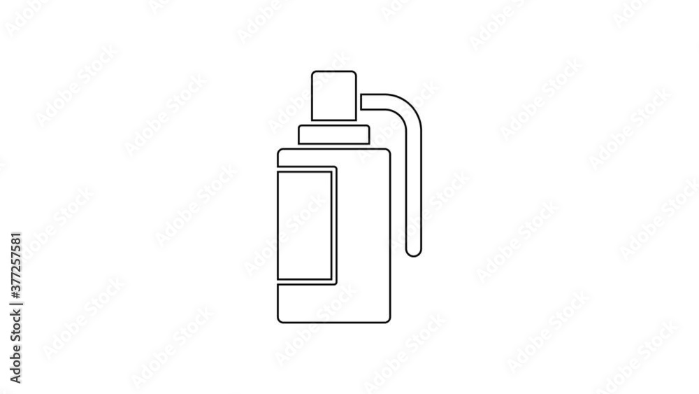 Black line Hand grenade icon isolated on white background. Bomb explosion. 4K Video motion graphic animation. Black line Hand grenade icon isolated on white background. Bomb explosion. 4K Video motion graphic animation.