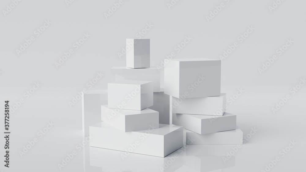 Abstract white cube block Moving animation background 3d rendering Abstract white cube block Moving animation background 3d rendering