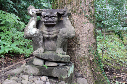 Japanese oni statue around Terukuni Jinja Shrine in Kagoshima.