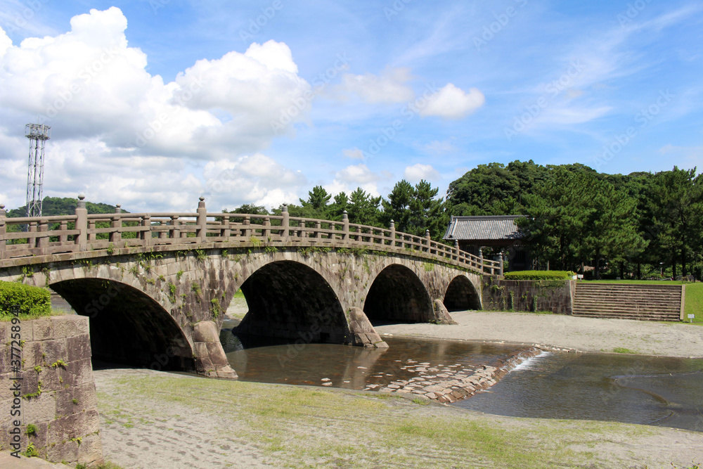 Ancient bridge at Ishibashi Memorial Park in Kagoshima