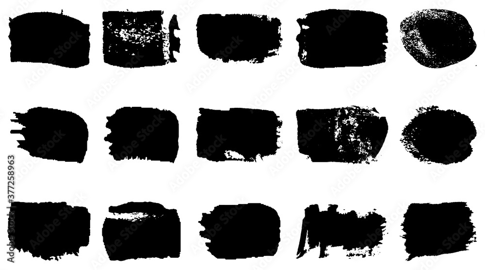 Vector grunge brush, spots. Abstract brush strokes with a dry brush. Large set of ink blots. Black backdrops, patterns on white background Vector grunge brush, spots. Abstract brush strokes with a dry brush. Large set of ink blots. Black backdrops, patterns on white background