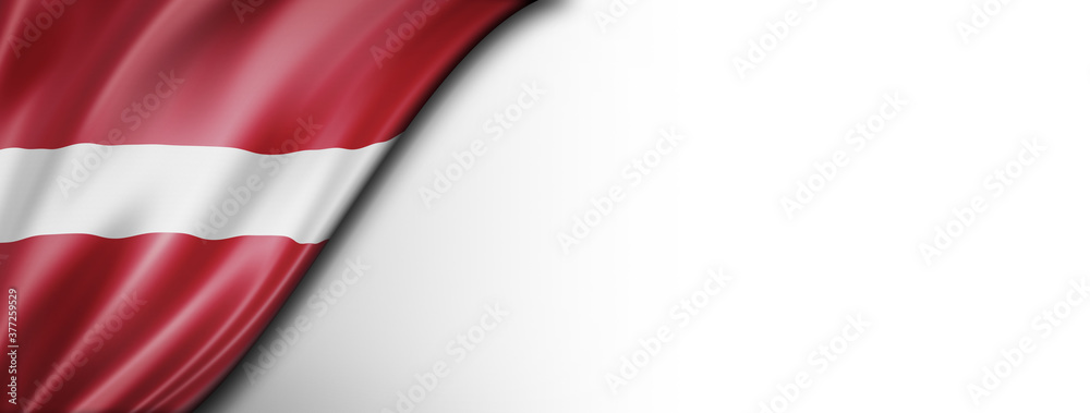 Latvian flag isolated on white banner