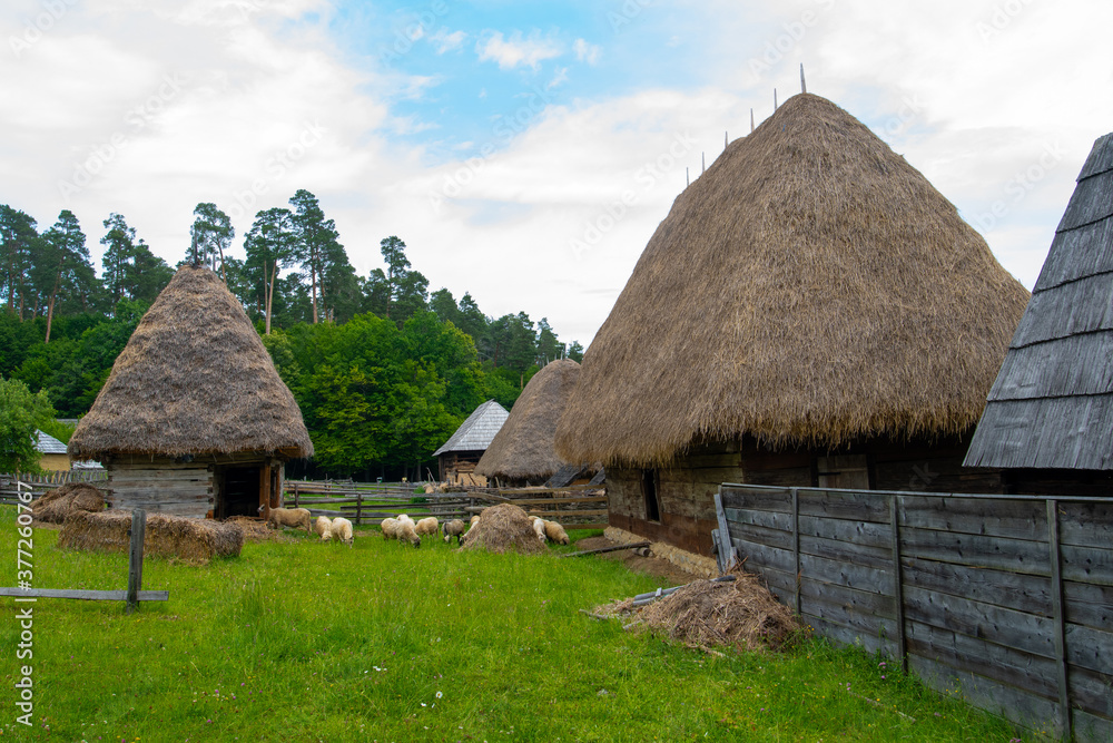 clay and straw house from the authentic and traditional village of the country