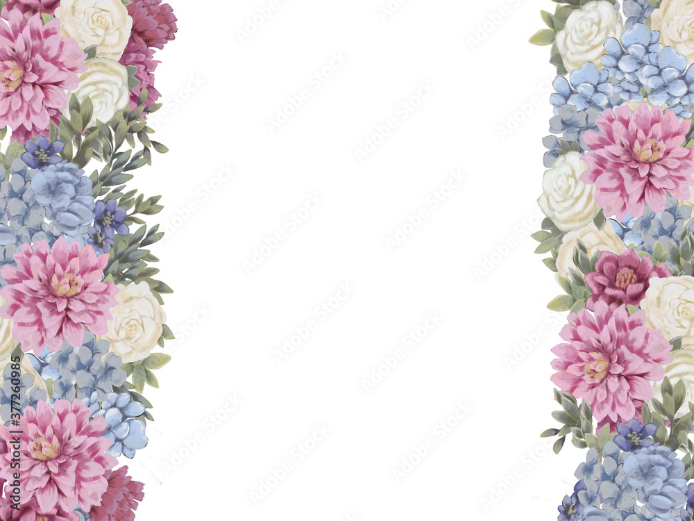 Floral border for design save the date cards, invitations, posters