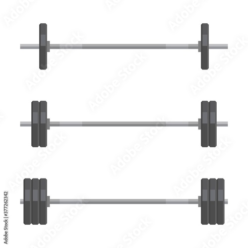 Barbell set in flat style vector illustration
