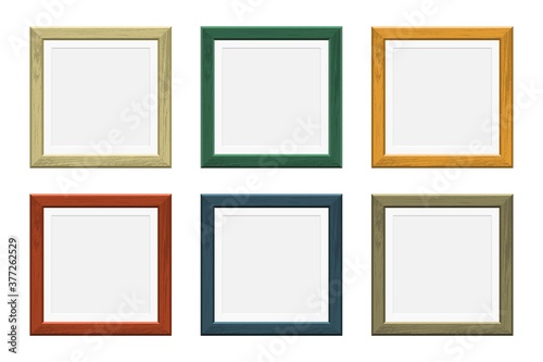 Wooden picture frame of different colors
