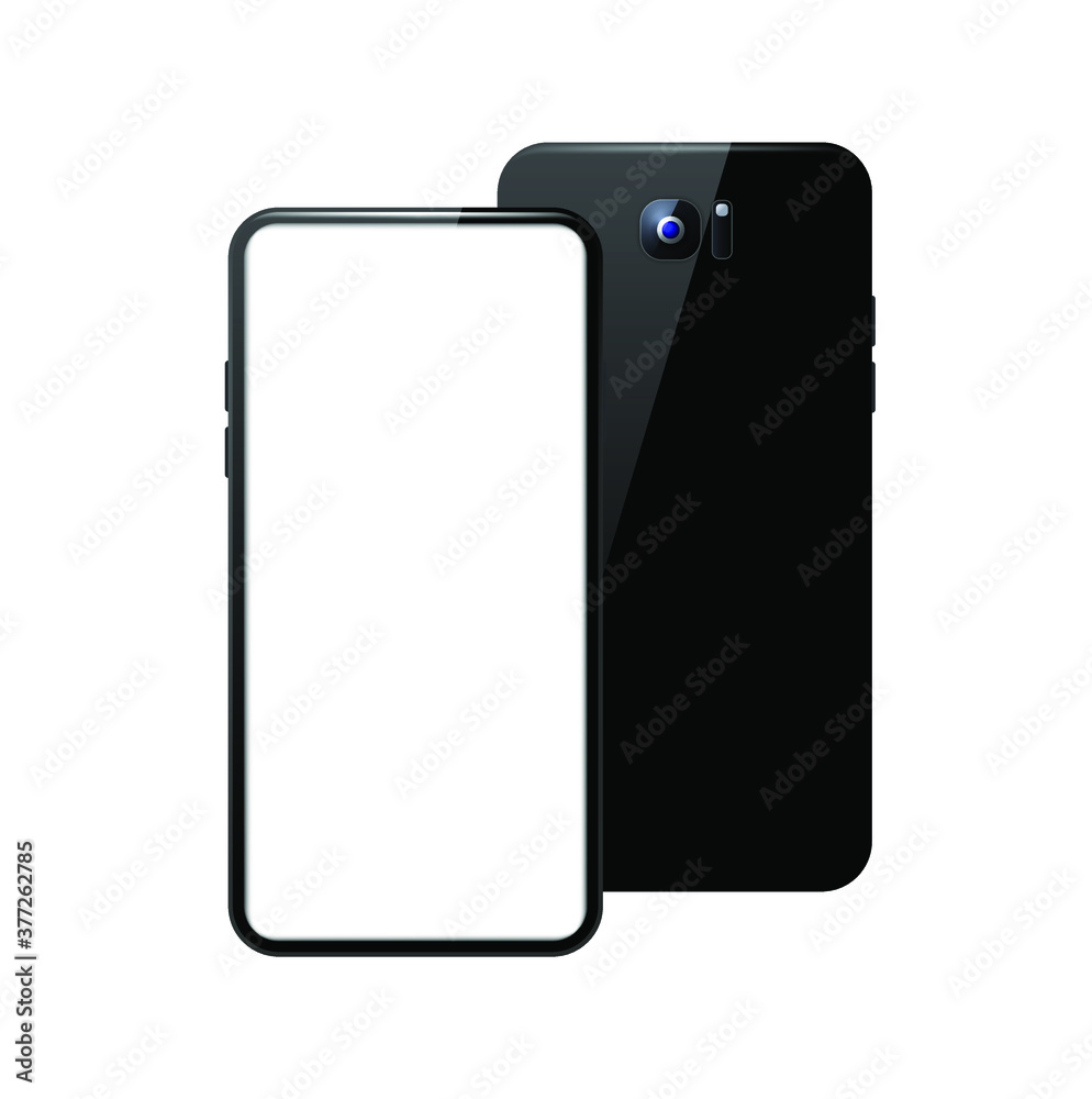Realistic Black Detailed Smartphone Mockup Background . Isolated Vector Elements Realistic Black Detailed Smartphone Mockup Background . Isolated Vector Elements