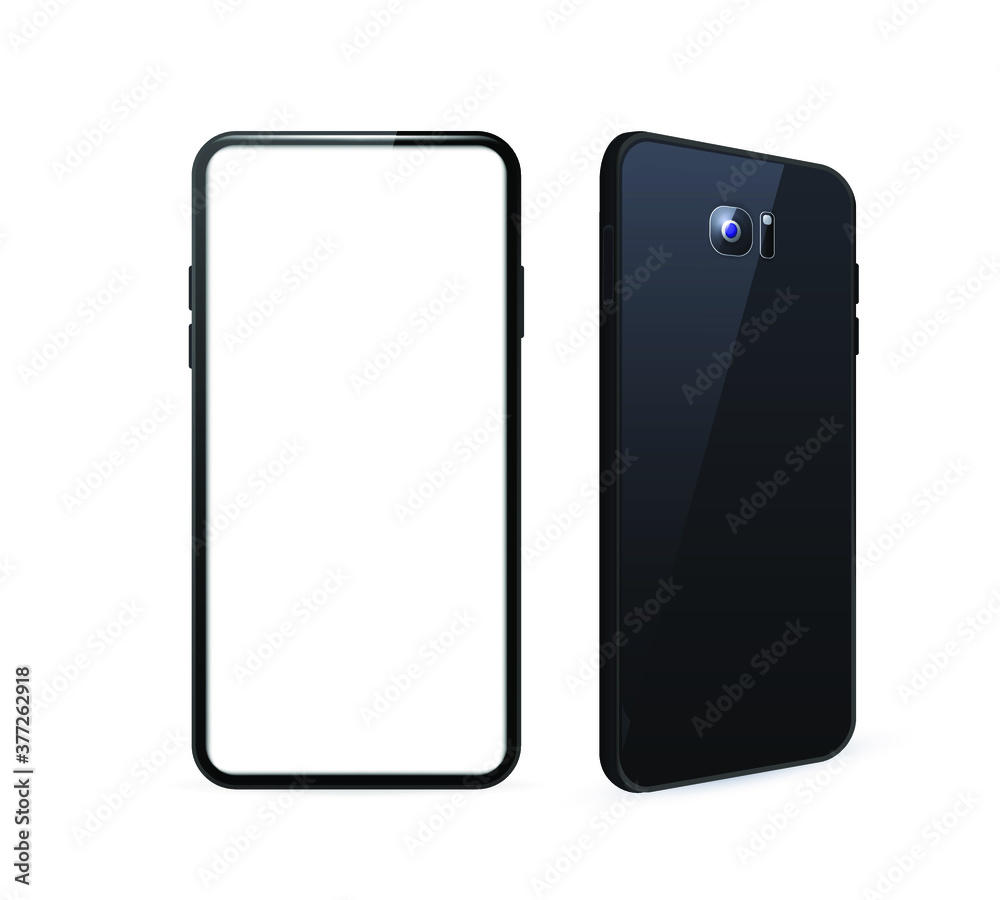 Realistic Black Detailed Smartphone Mockup Background . Isolated Vector Elements Realistic Black Detailed Smartphone Mockup Background . Isolated Vector Elements