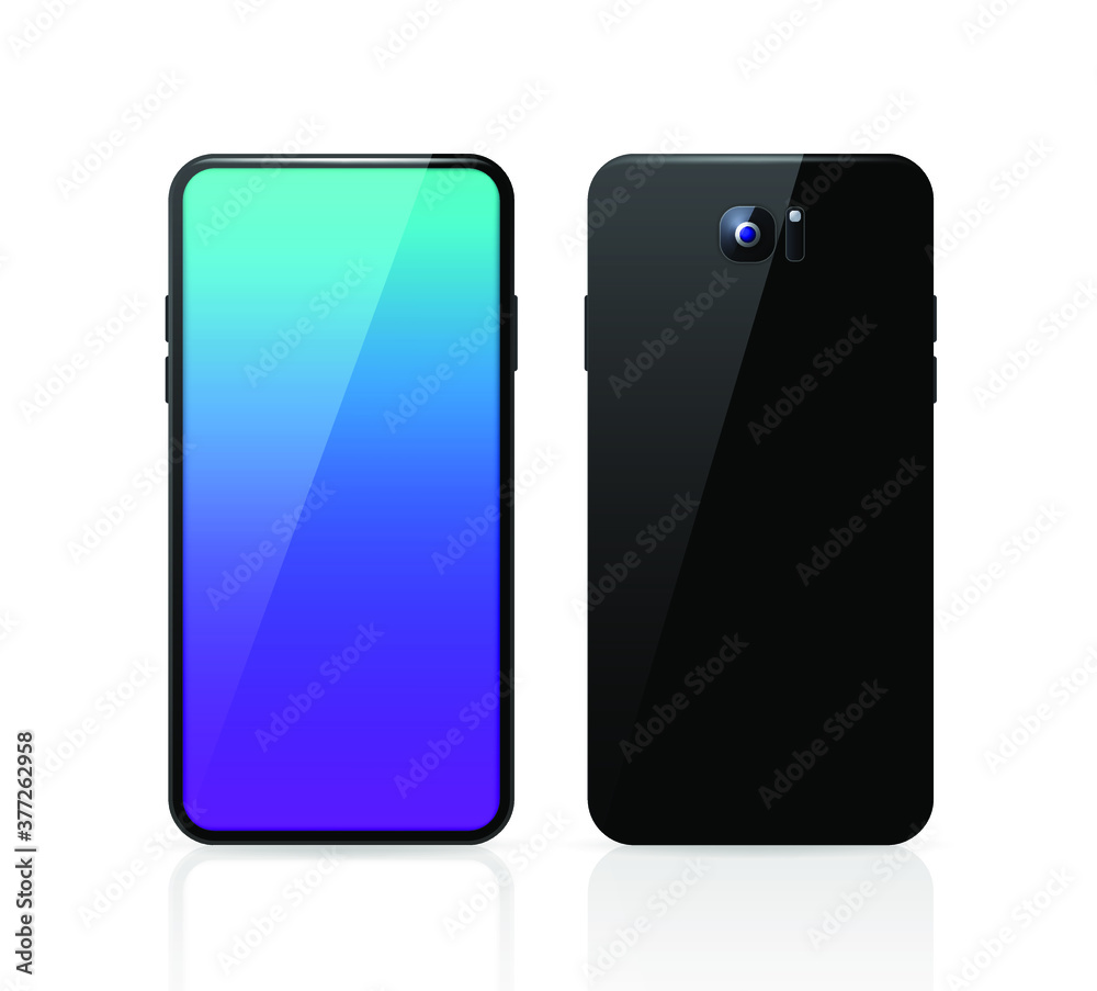 Realistic Black Detailed Smartphone Mockup Background . Isolated Vector Elements Realistic Black Detailed Smartphone Mockup Background . Isolated Vector Elements