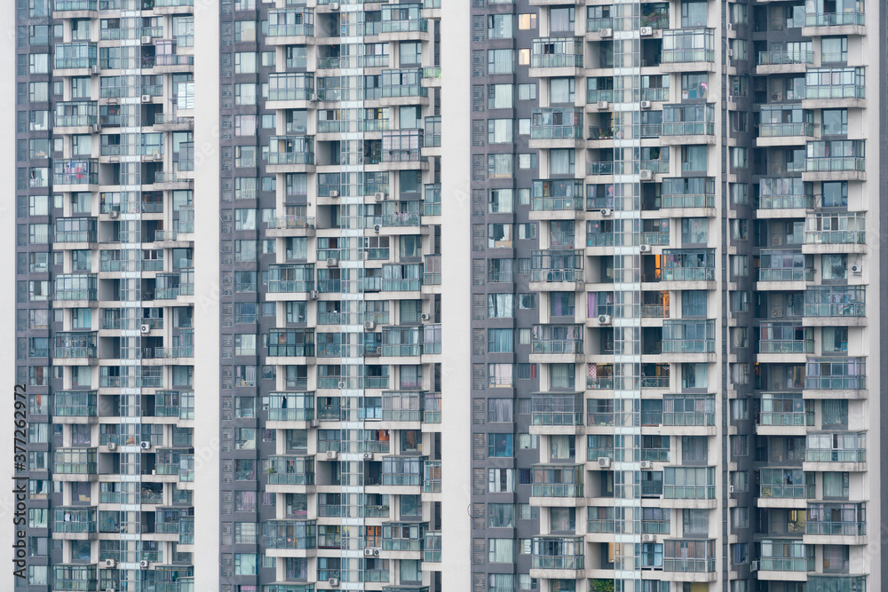 High rise apartment buildings in China