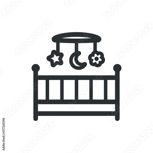 Baby crib icon