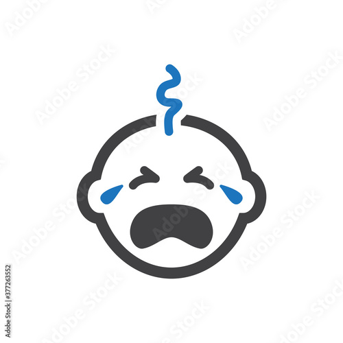 Baby boy crying icon