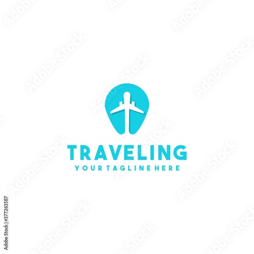 Creative plane maps logo design