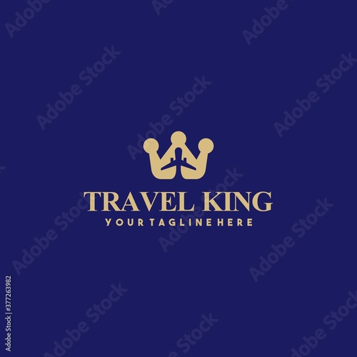 Creative king travel logo design